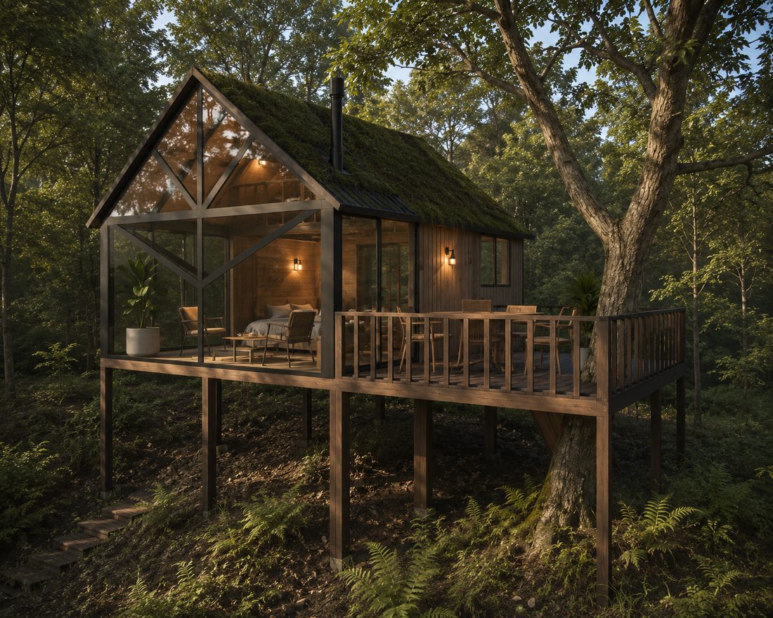 Création d'une cabane insolite, Aubazine (19)